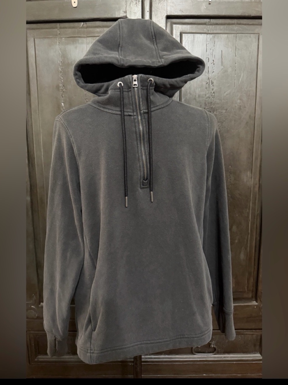 Avia dark charcoal / washed black half-zip fleece hoodie Jacket-Medium